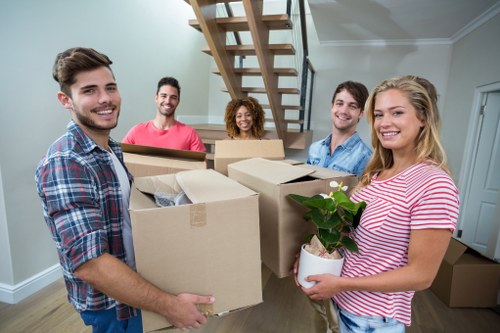 Packing boxes and materials prepared for a Dulwich home move