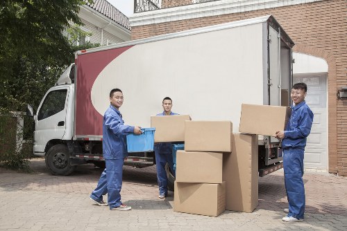 Commercial moving team preparing an office relocation in Dulwich