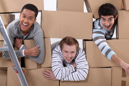 Packed boxes and furniture prepared for storage in Dulwich