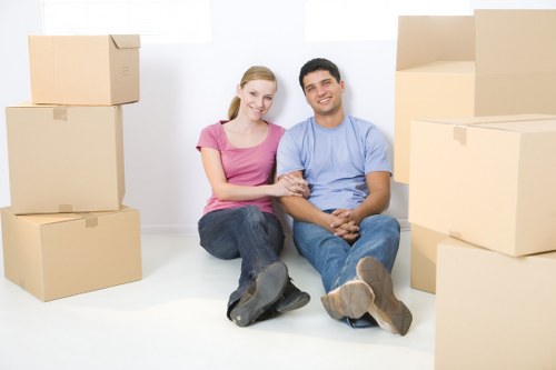 Local movers handling business relocation on a Dulwich street
