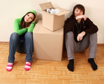 Moving boxes and furniture ready for transport in Dulwich