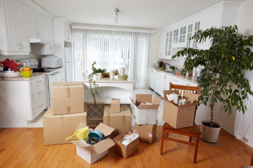 Unpacking boxes and organising a new home in Dulwich