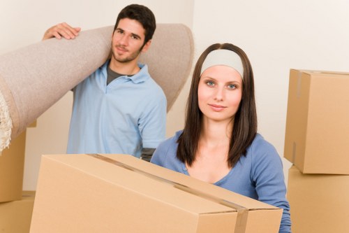 Packing boxes and furniture for a house move in Dulwich